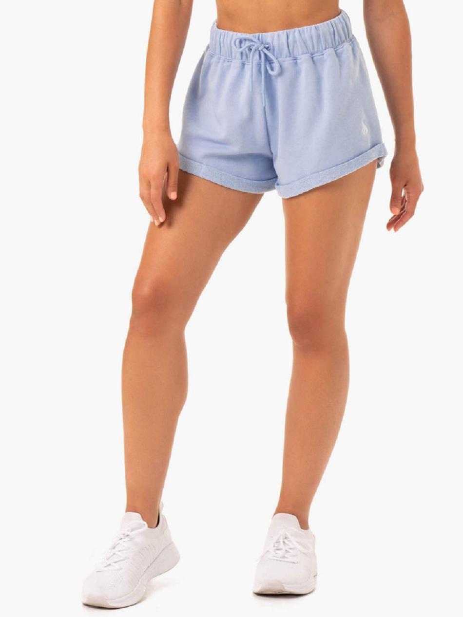 Blue Women's Ryderwear Off Duty Fleece Shorts | G2T68720