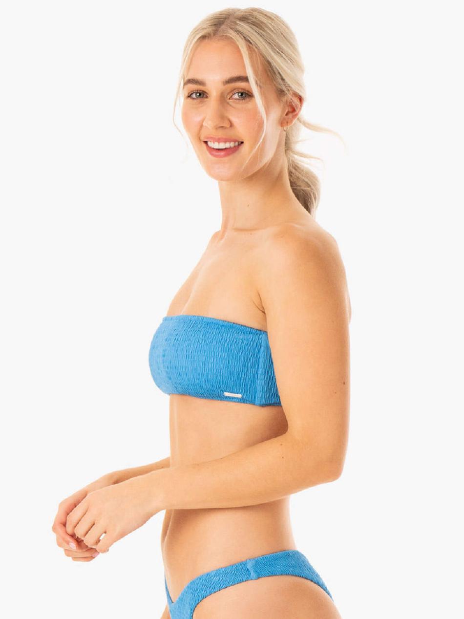 Blue Women's Ryderwear Paradise Bandeau Bikini Top Swimwear | 80HF46825