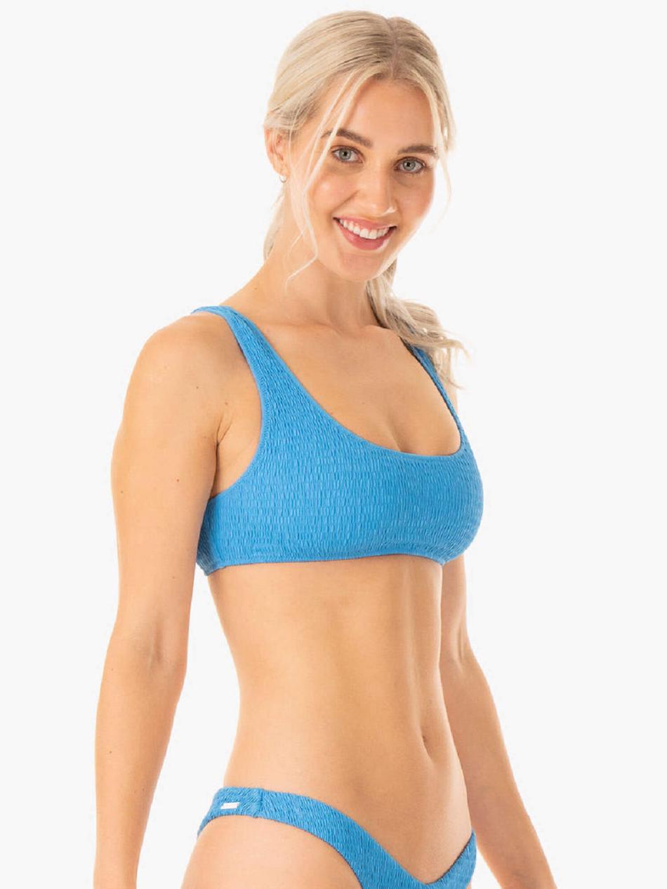 Blue Women's Ryderwear Paradise Scoop Bikini Top Swimwear | 79JF48204