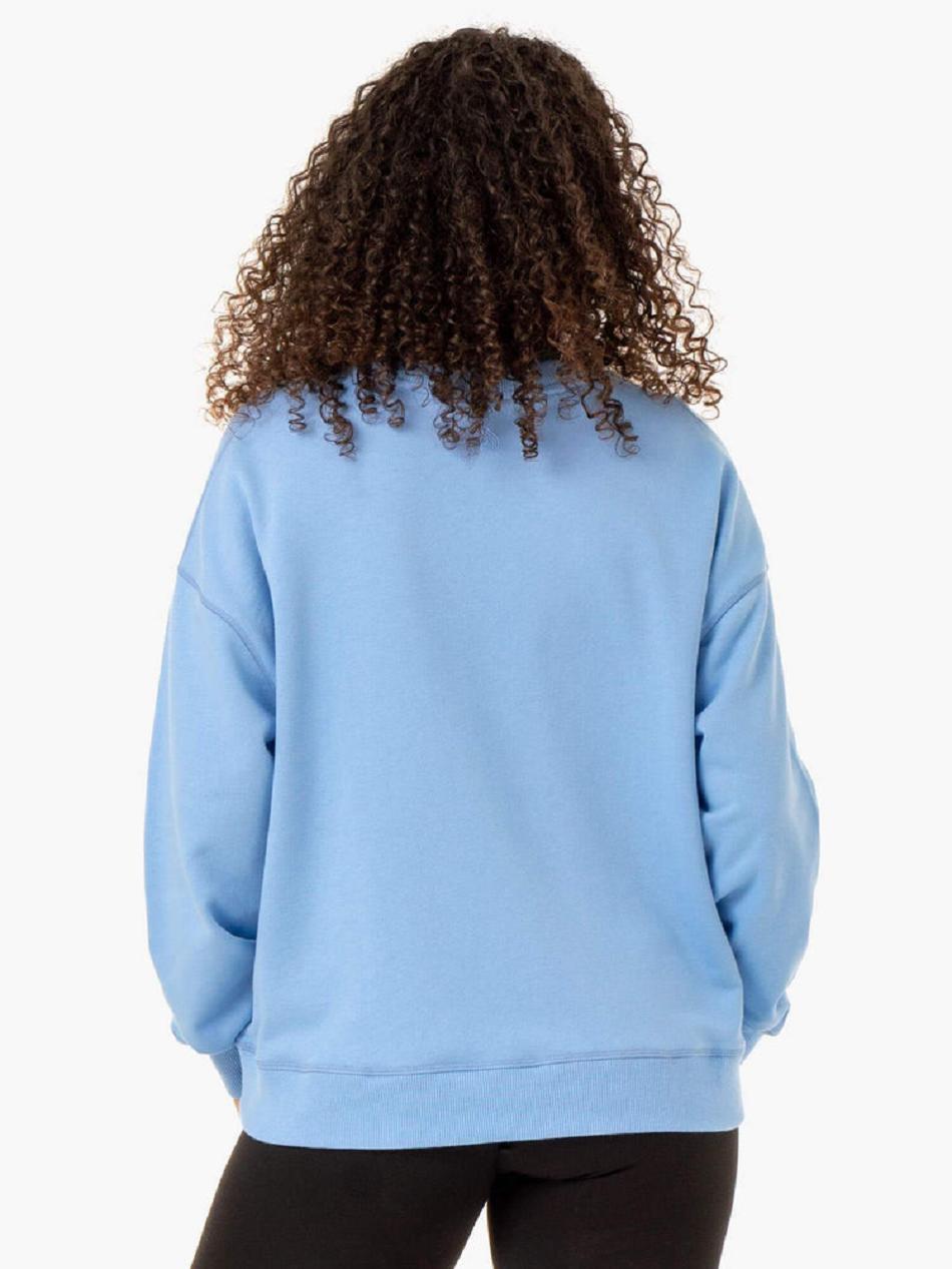 Blue Women's Ryderwear Recover Lightweight Sweaters | G2T85567