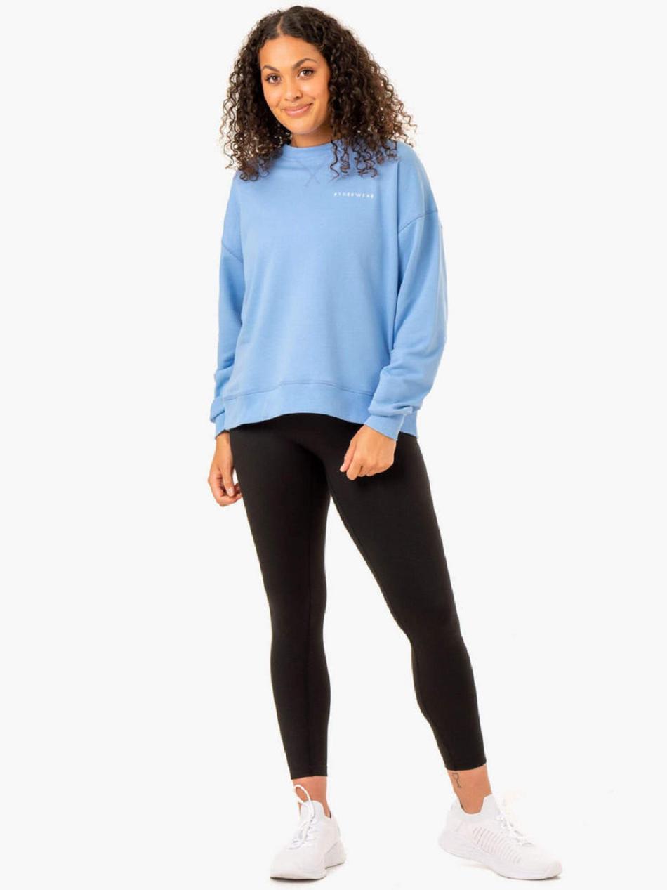 Blue Women's Ryderwear Recover Lightweight Sweaters | G2T85567