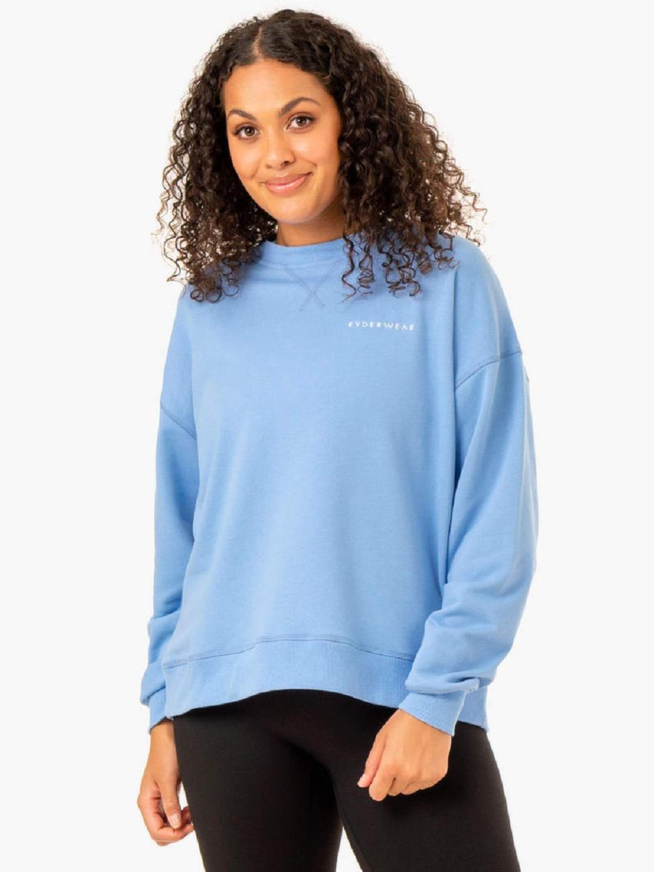 Blue Women\'s Ryderwear Recover Lightweight Sweaters | G2T85567