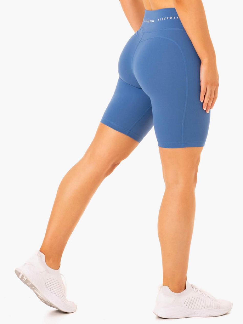 Blue Women's Ryderwear Reflex High Waisted Bike Shorts | 51ES27007