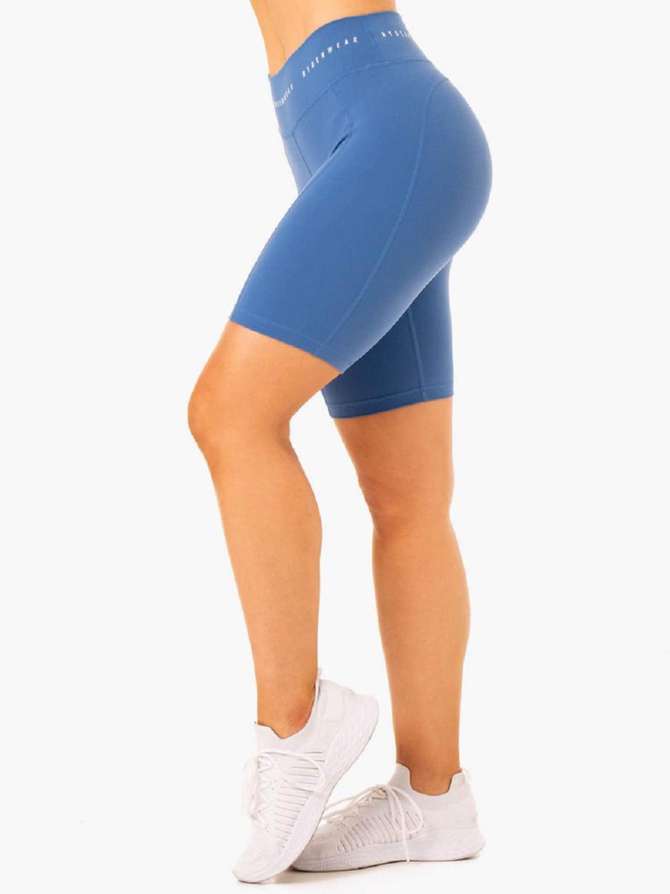 Blue Women's Ryderwear Reflex High Waisted Bike Shorts | 51ES27007