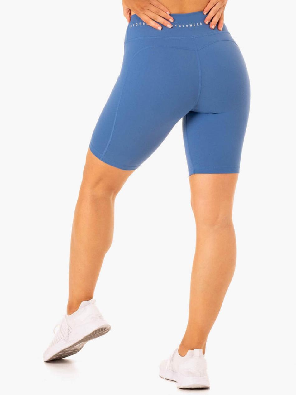 Blue Women's Ryderwear Reflex High Waisted Bike Shorts | 51ES27007