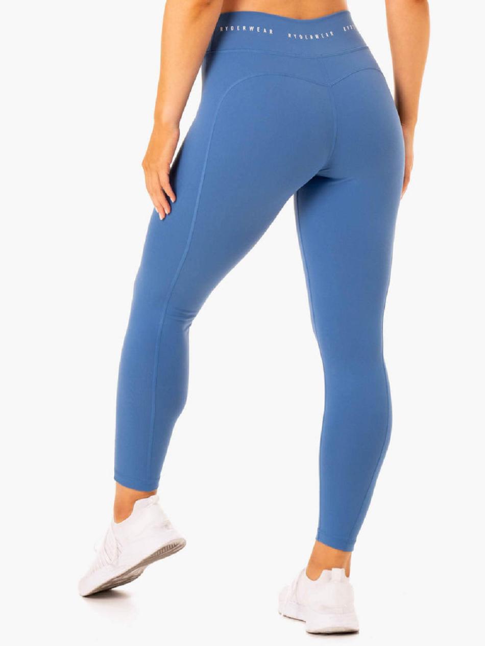 Blue Women's Ryderwear Reflex High Waisted Leggings | 5G3846959