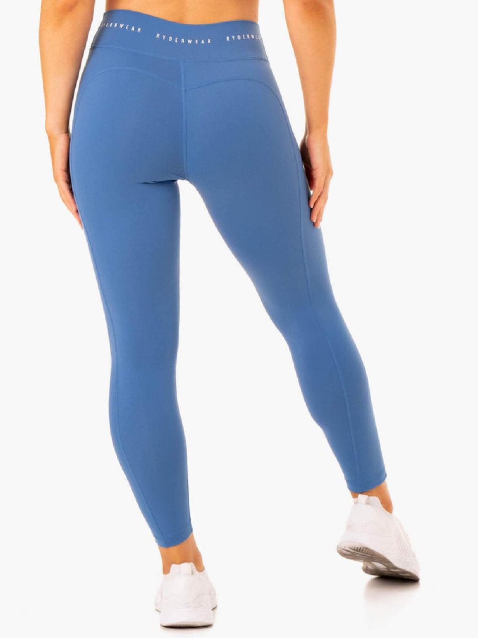 Blue Women's Ryderwear Reflex High Waisted Leggings | 5G3846959