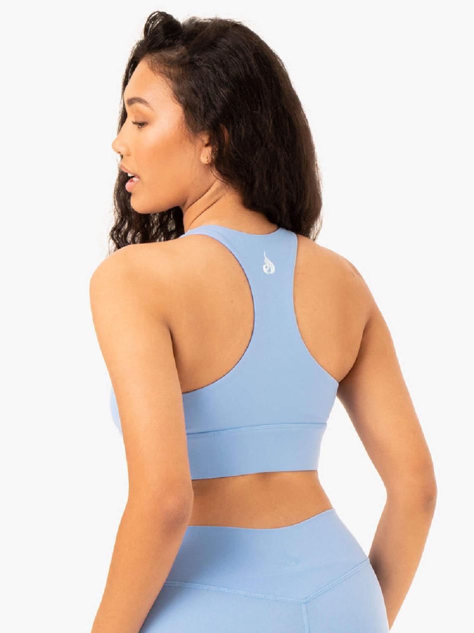 Blue Women's Ryderwear Replay Cut Out Sports Bras | 116J82428