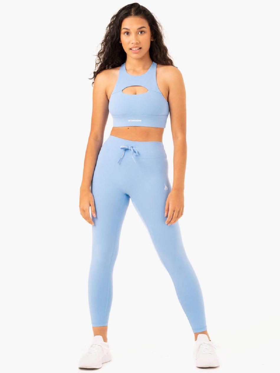 Blue Women's Ryderwear Replay Cut Out Sports Bras | 116J82428