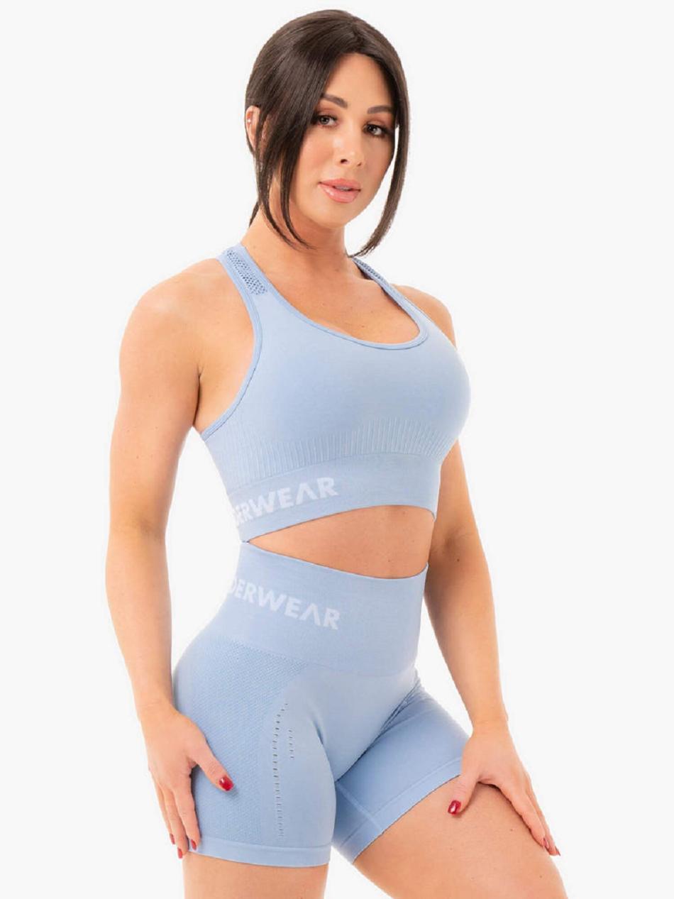 Blue Women's Ryderwear Seamless Staples Sports Bras | FG5619425