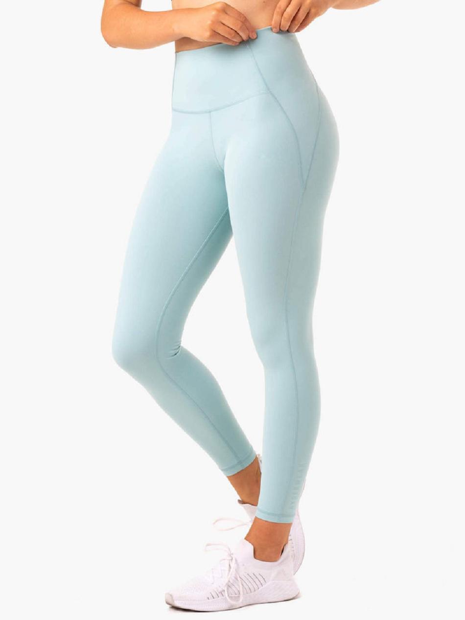 Blue Women's Ryderwear Sola High Waisted Leggings | DF4024104