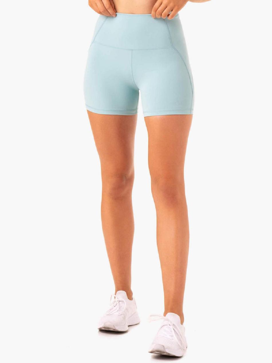 Blue Women's Ryderwear Sola High Waisted Shorts | HY5385346