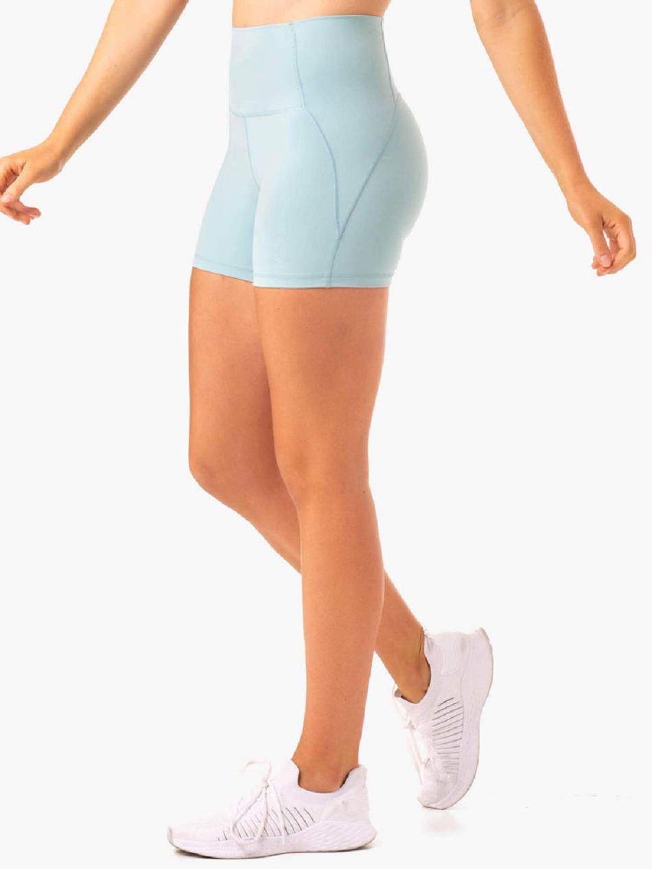 Blue Women's Ryderwear Sola High Waisted Shorts | HY5385346