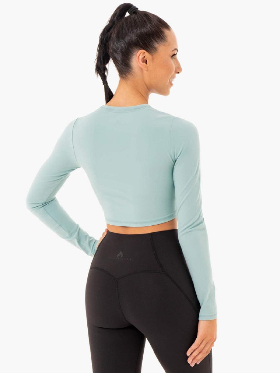 Blue Women's Ryderwear Sola Long Sleeve Top Top | FG70872