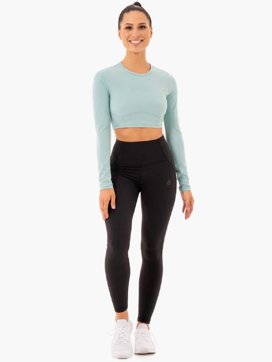 Blue Women's Ryderwear Sola Long Sleeve Top Top | FG70872