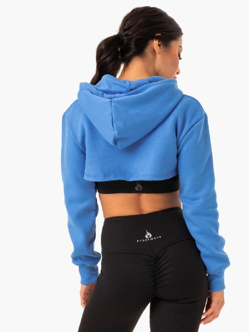 Blue Women's Ryderwear Staples Super Crop Sweater Top | 135DF84753