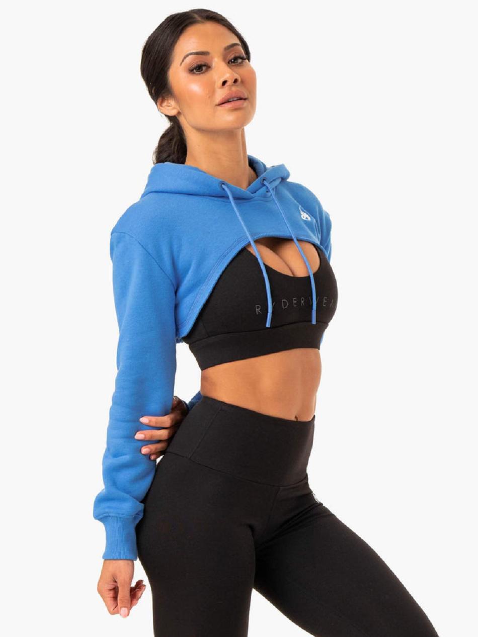 Blue Women's Ryderwear Staples Super Crop Sweater Top | 135DF84753