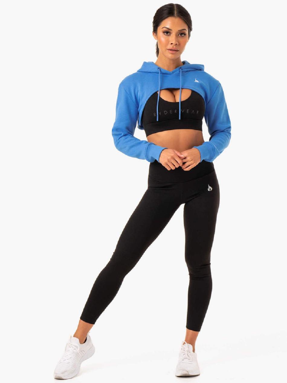 Blue Women's Ryderwear Staples Super Crop Sweater Top | 135DF84753