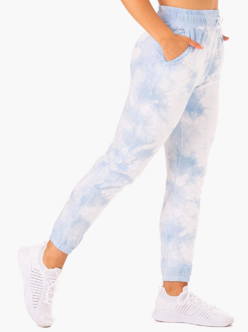 Blue Women's Ryderwear Tie Dye High Waisted Track Pants Trackset | 74NG49686