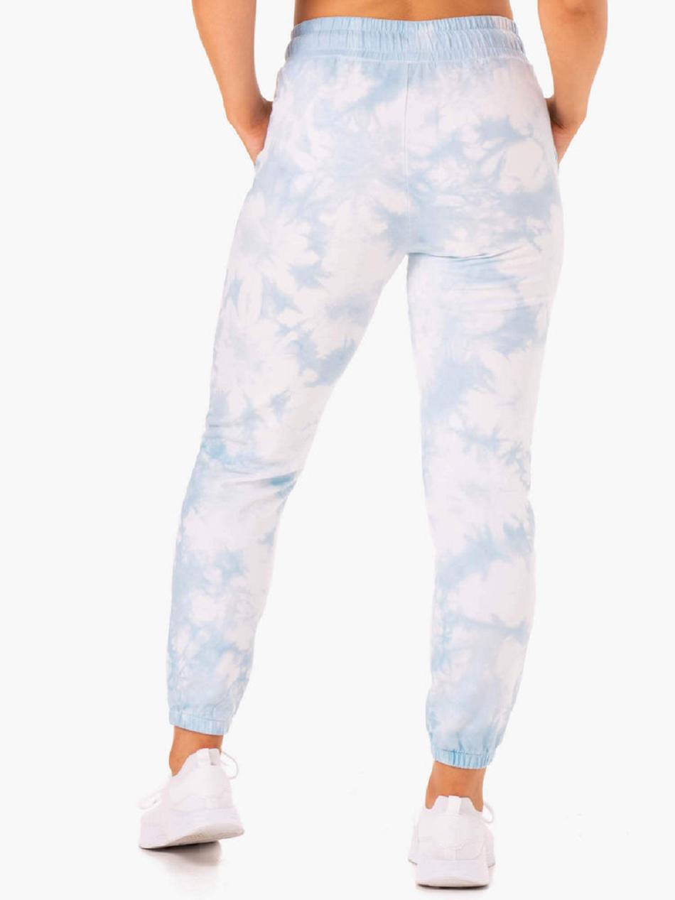 Blue Women's Ryderwear Tie Dye High Waisted Track Pants Trackset | 74NG49686