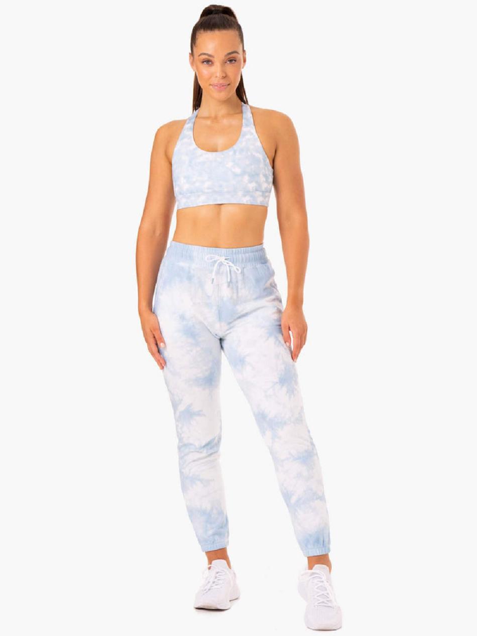 Blue Women's Ryderwear Tie Dye High Waisted Track Pants Trackset | 74NG49686