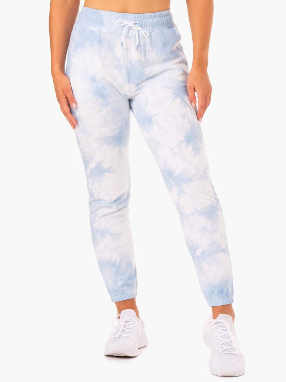 Blue Women\'s Ryderwear Tie Dye High Waisted Track Pants Trackset | 74NG49686