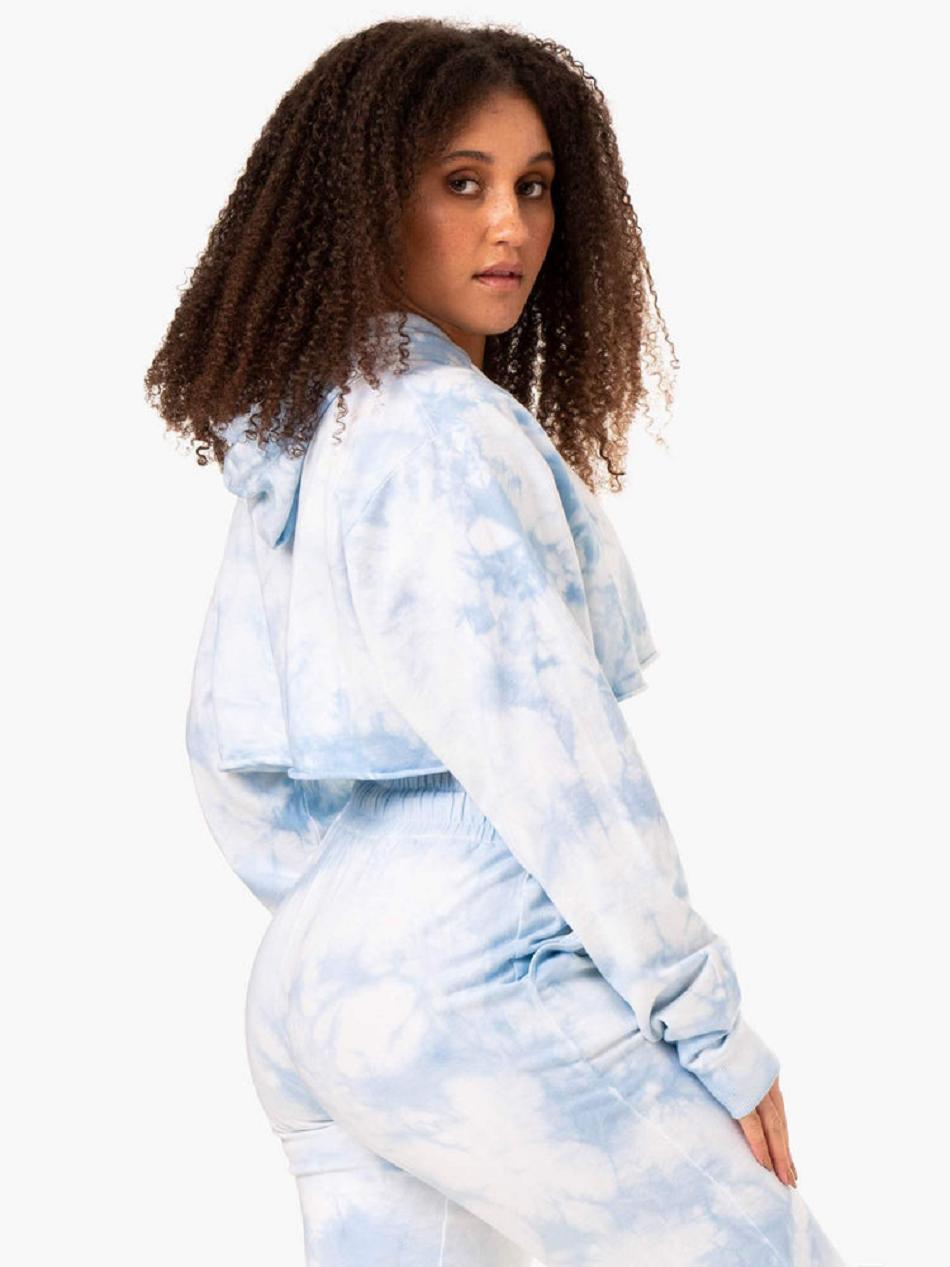 Blue Women's Ryderwear Tie Dye Pullover Hoodie Trackset | G5B93512