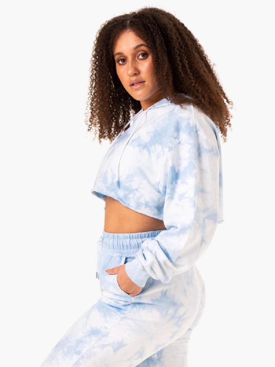 Blue Women's Ryderwear Tie Dye Pullover Hoodie Trackset | G5B93512