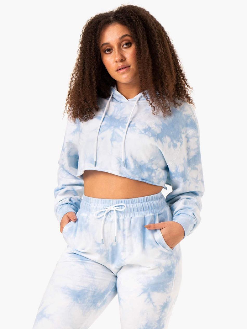 Blue Women\'s Ryderwear Tie Dye Pullover Hoodie Trackset | G5B93512