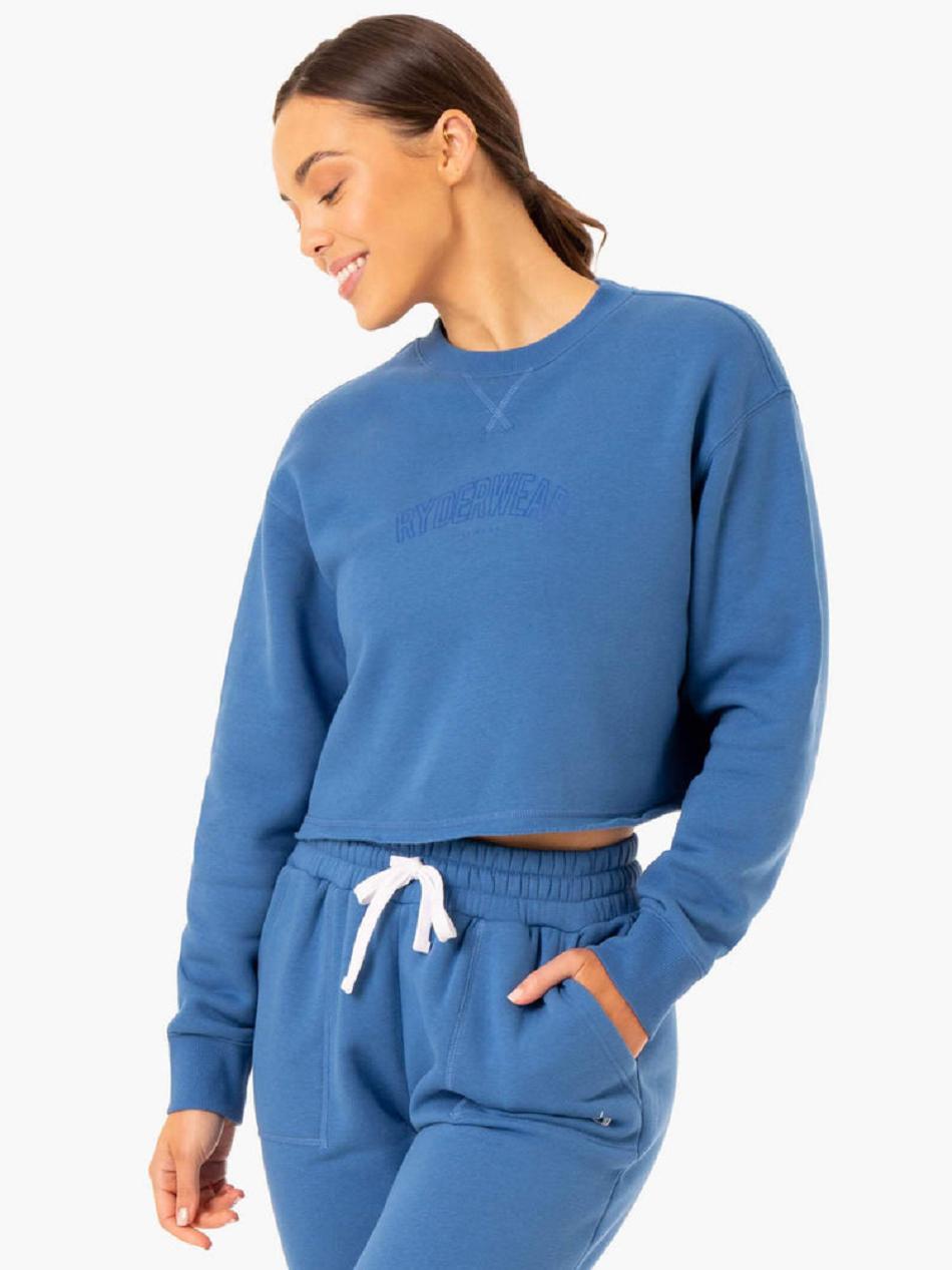 Blue Women's Ryderwear Ultimate Fleece Sweaters | FR6970708