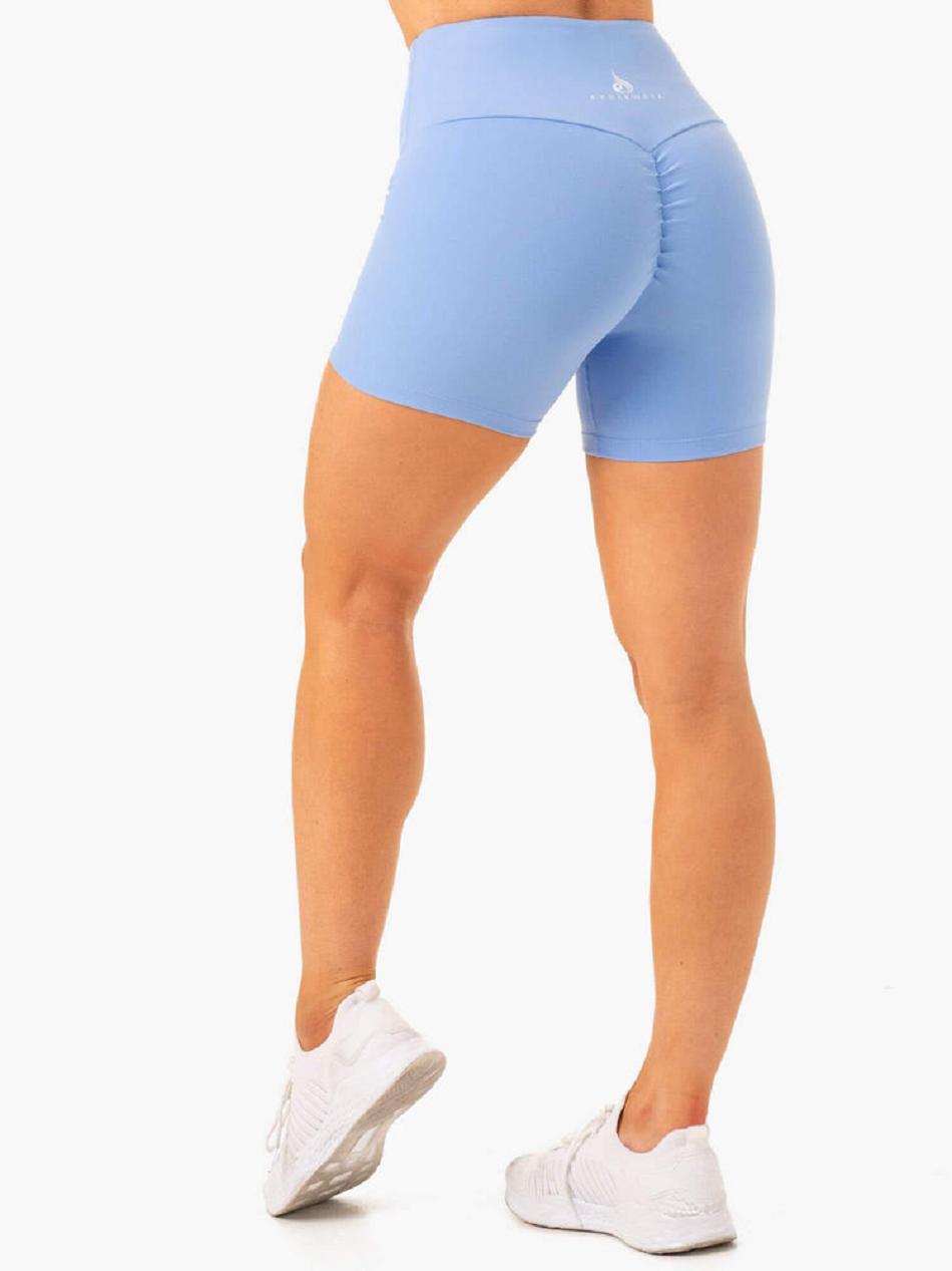 Blue Women's Ryderwear Vital Mid Length Scrunch Shorts | V8F10099