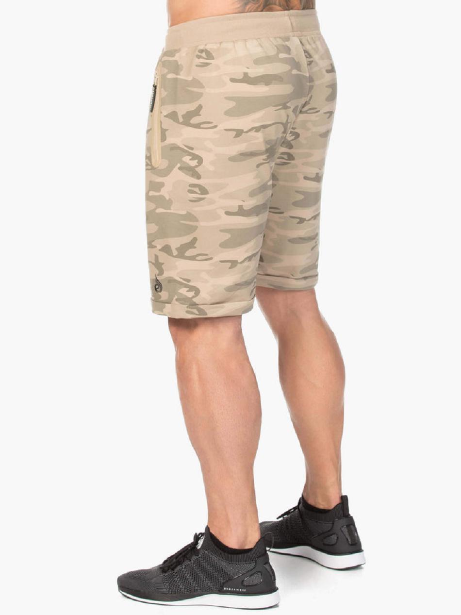 Brown / Camo Men's Ryderwear Camo Fleece Track Shorts | 96HF11560