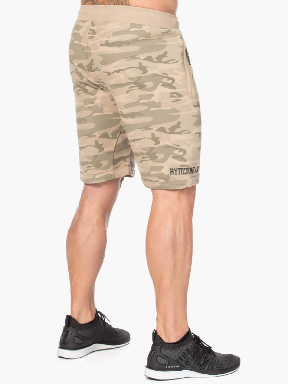 Brown / Camo Men's Ryderwear Camo Fleece Track Shorts | 96HF11560