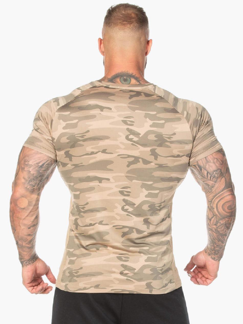 Brown / Camo Men's Ryderwear Camo Mesh T-Shirt Top | 88JF52535