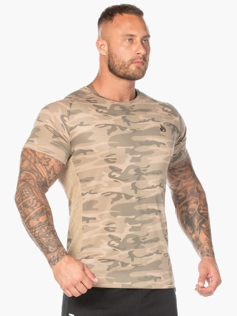 Brown / Camo Men's Ryderwear Camo Mesh T-Shirt Top | 88JF52535