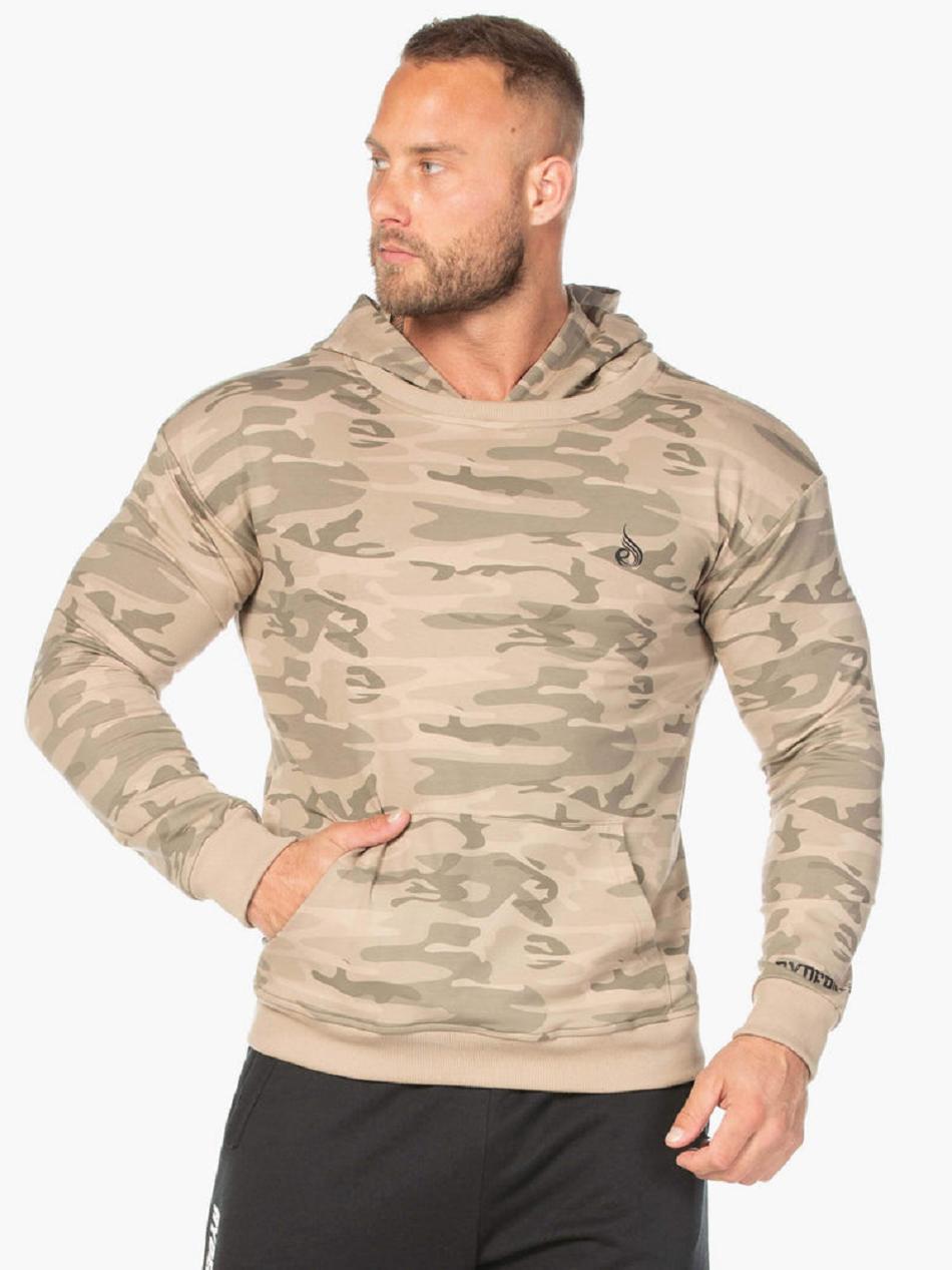 Brown / Camo Men\'s Ryderwear Camo Pullover Hoodie | 93YF57843