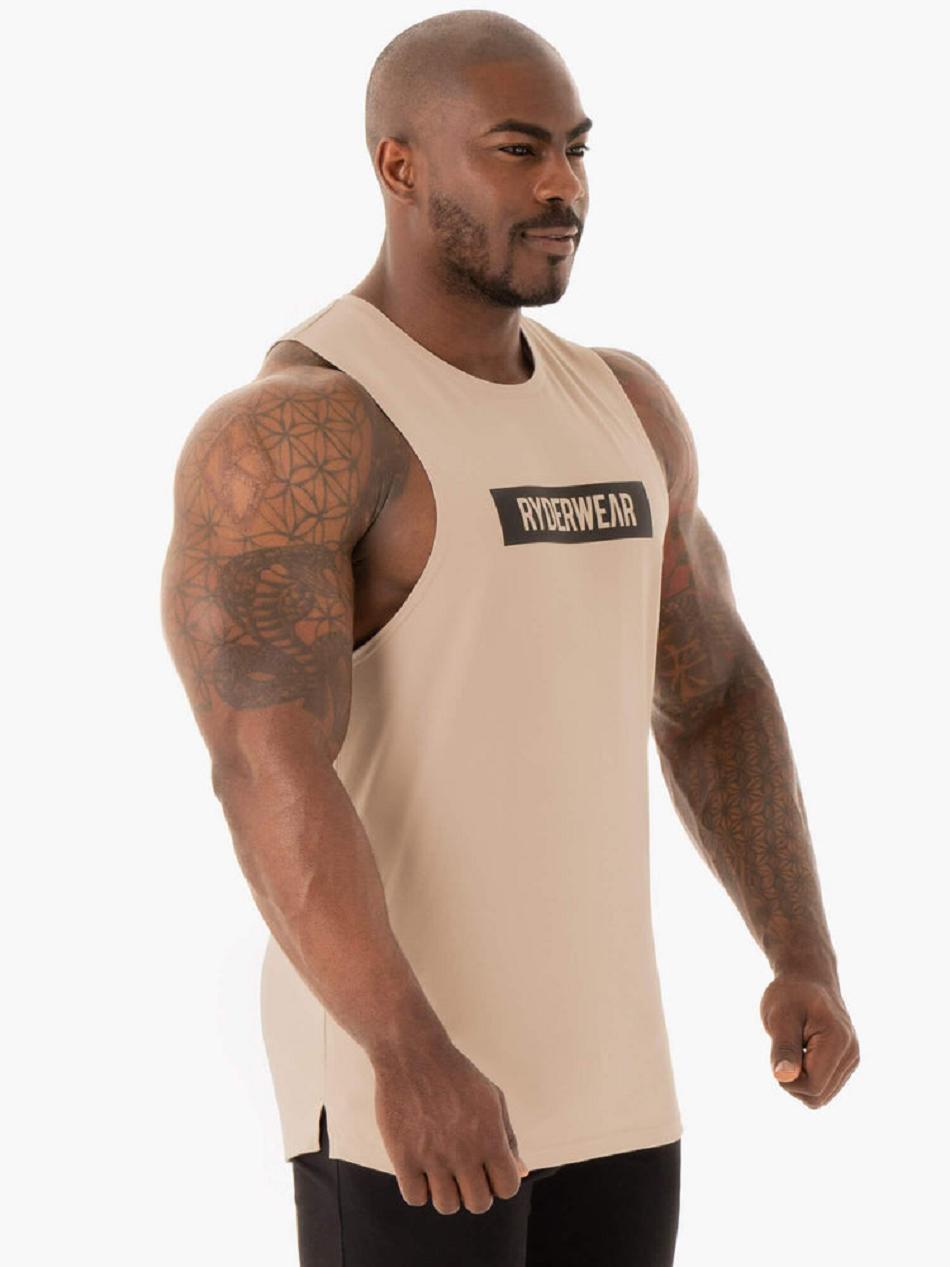 Brown Men's Ryderwear Base Baller Tank Top | DF8332234