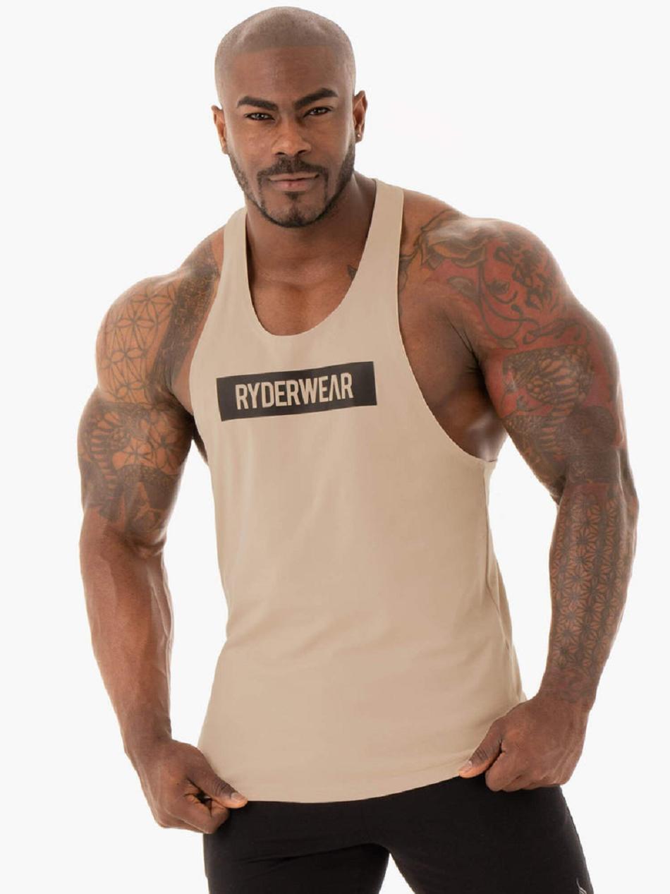 Brown Men\'s Ryderwear Base Stringer T-Back Tanks | NG7875426