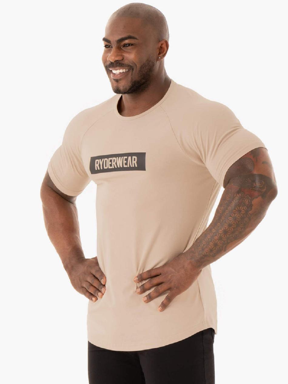 Brown Men's Ryderwear Base T-Shirt Top | 159DF50266