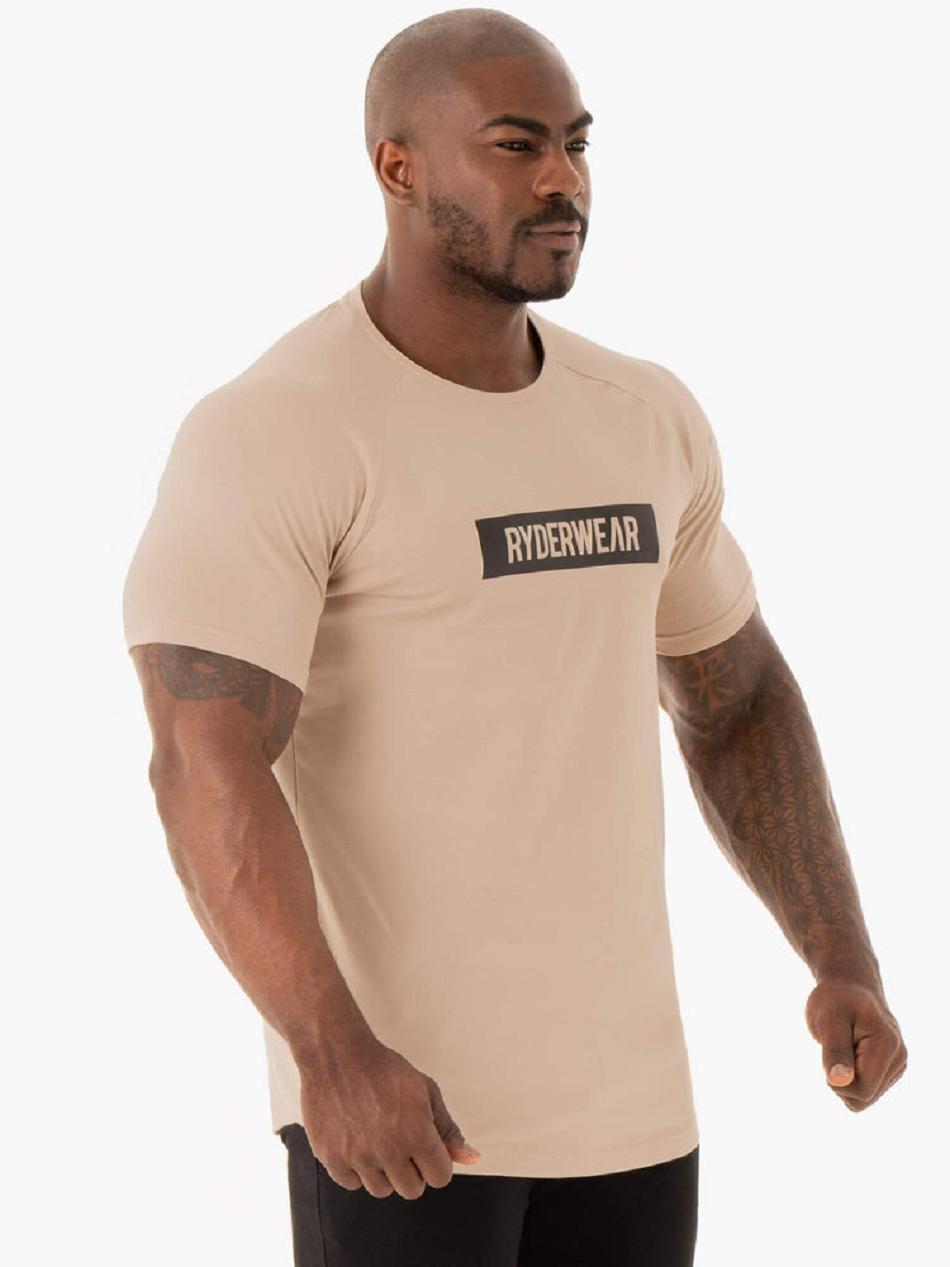 Brown Men's Ryderwear Base T-Shirt Top | 159DF50266