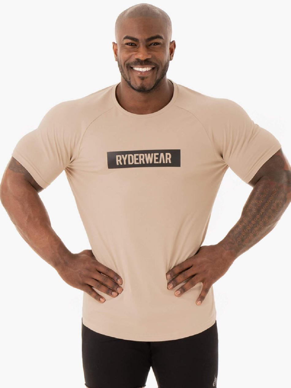 Brown Men\'s Ryderwear Base T-Shirt Top | 159DF50266