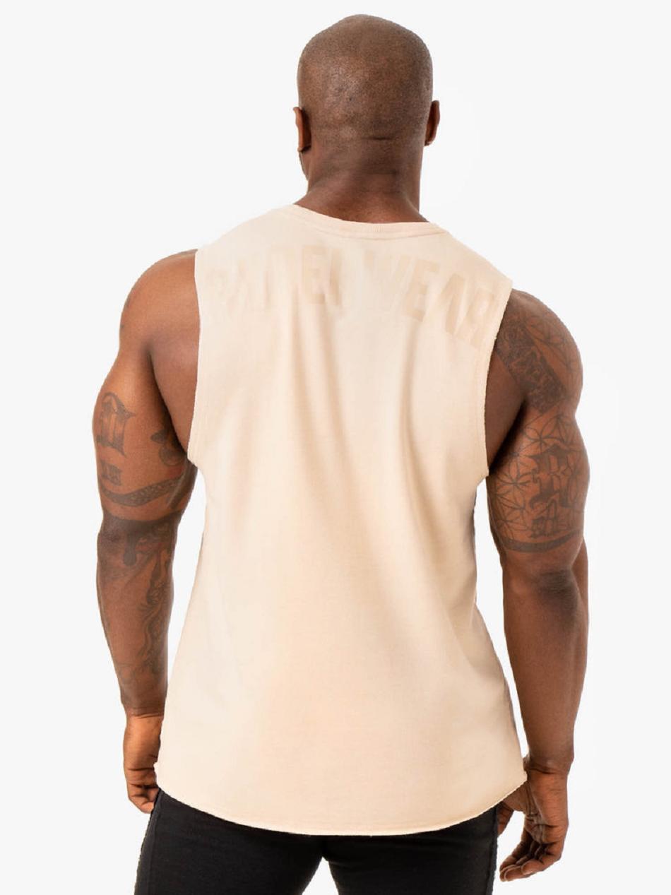 Brown Men's Ryderwear Force Fleece Tank Top | BG8731280