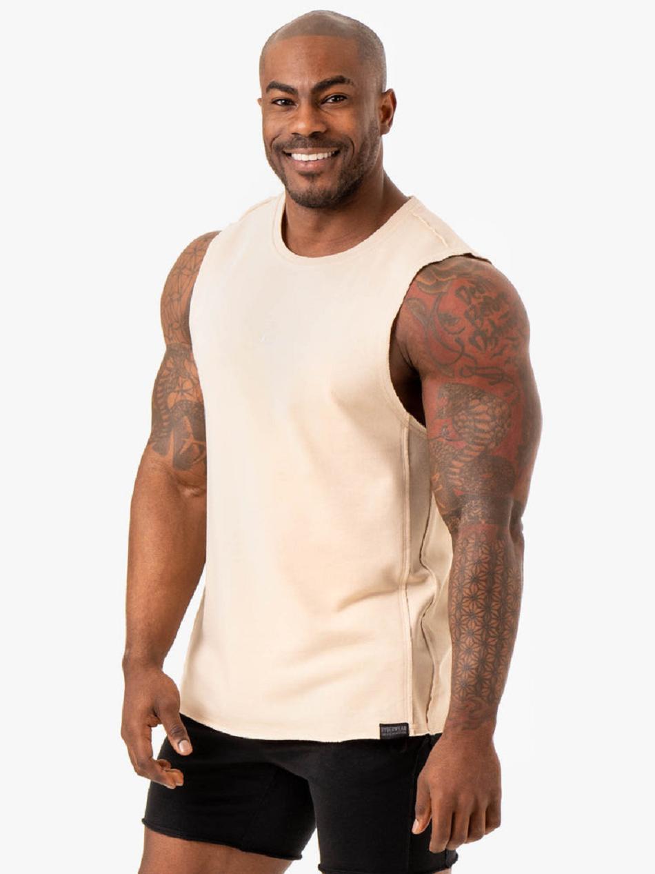 Brown Men's Ryderwear Force Fleece Tank Top | BG8731280