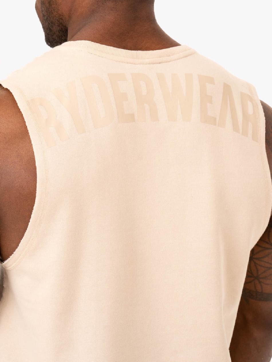 Brown Men's Ryderwear Force Fleece Tank Top | BG8731280