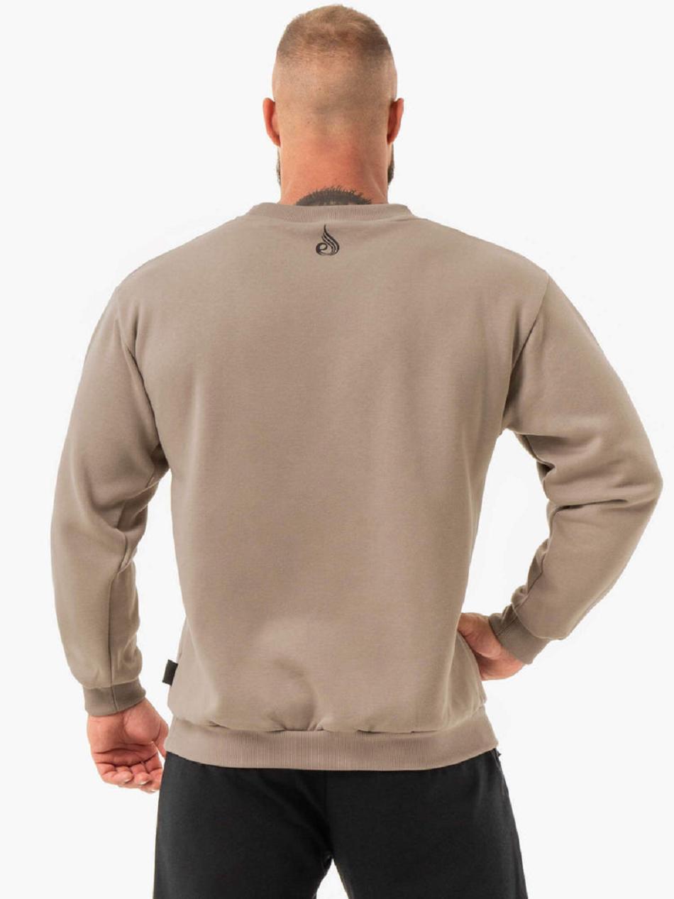 Brown Men's Ryderwear Force Pullover Sweaters | GB8974783