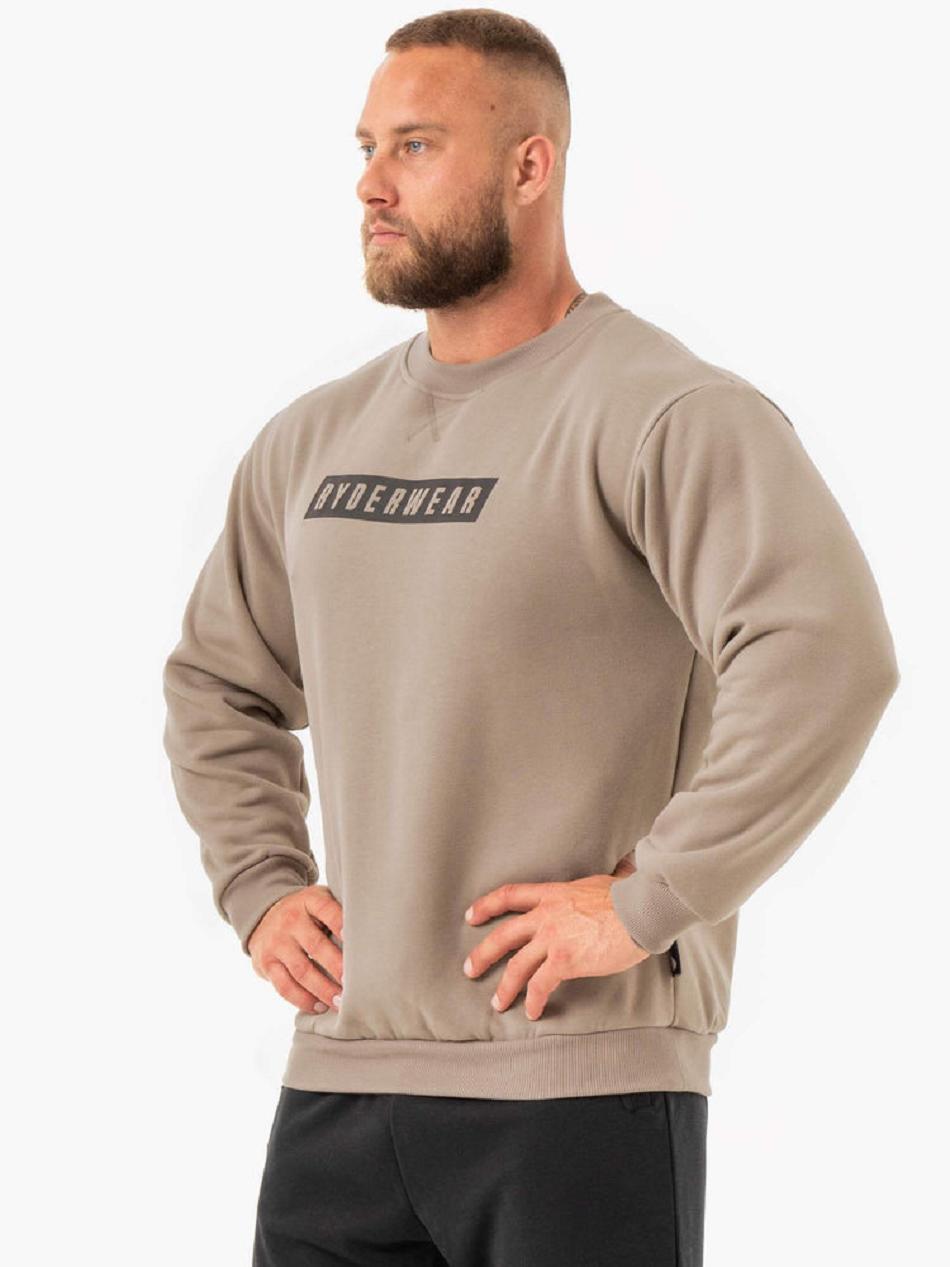 Brown Men's Ryderwear Force Pullover Sweaters | GB8974783