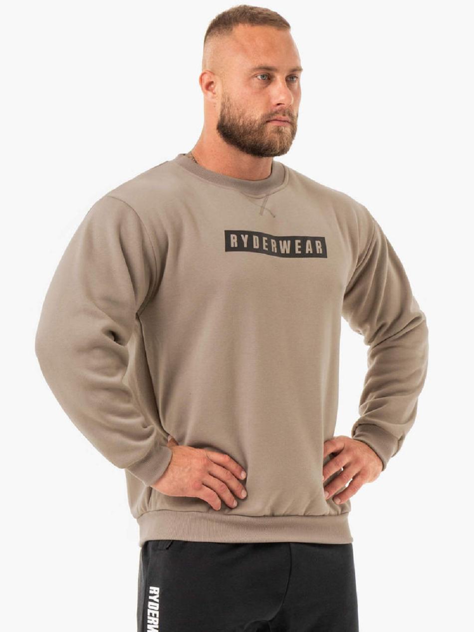 Brown Men's Ryderwear Force Pullover Sweaters | GB8974783