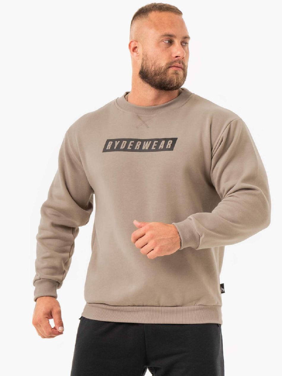 Brown Men\'s Ryderwear Force Pullover Sweaters | GB8974783