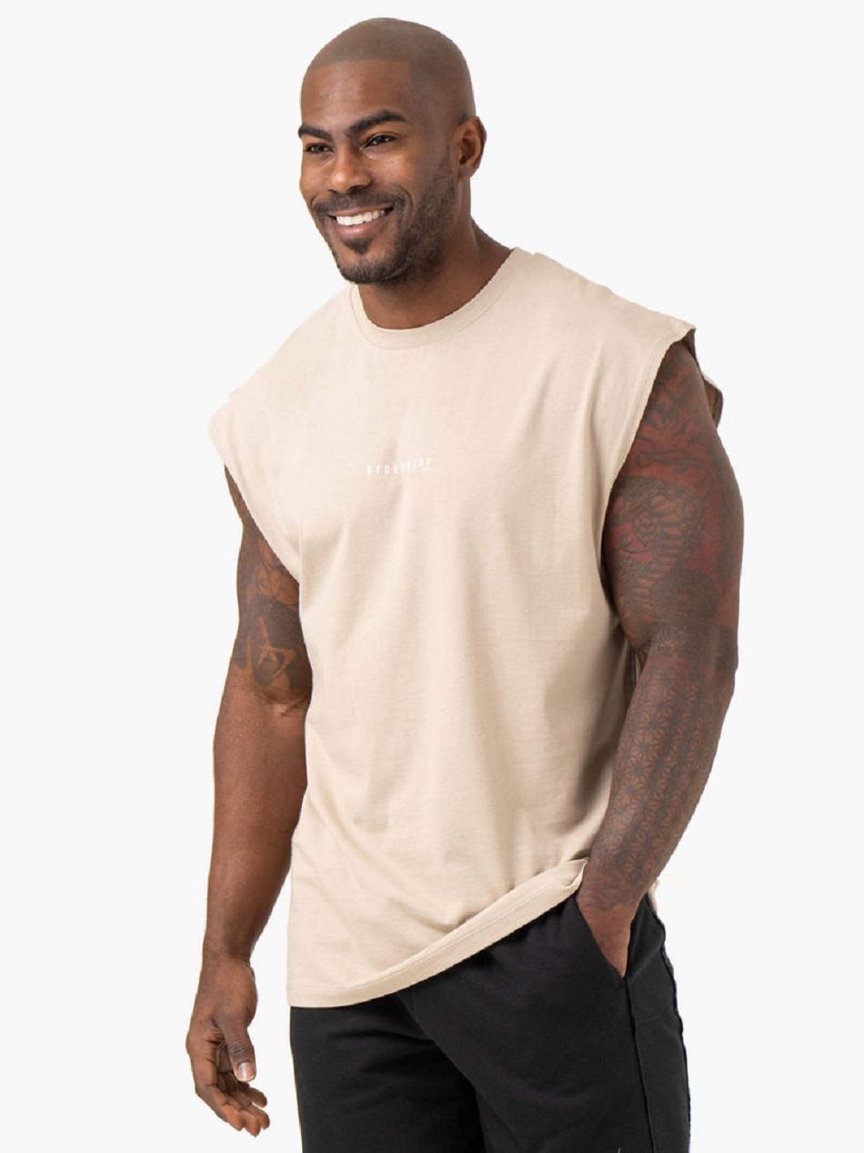 Brown Men's Ryderwear Pursuit Wide Cut Tanks | 155DF88013