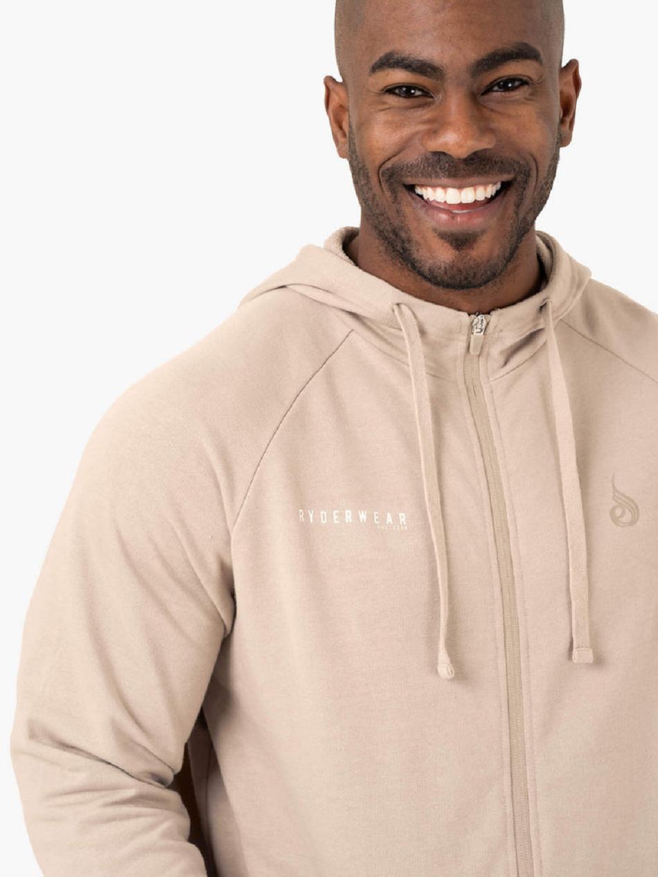 Brown Men's Ryderwear Pursuit Zip Up Hoodie Top | 89EW16380